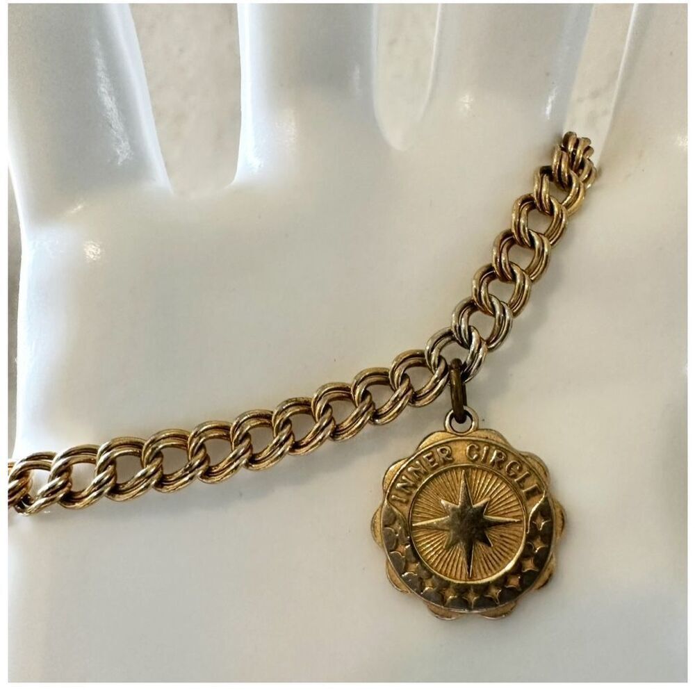 gold tone inner circle charm bracelet